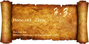 Henczel Zina névjegykártya